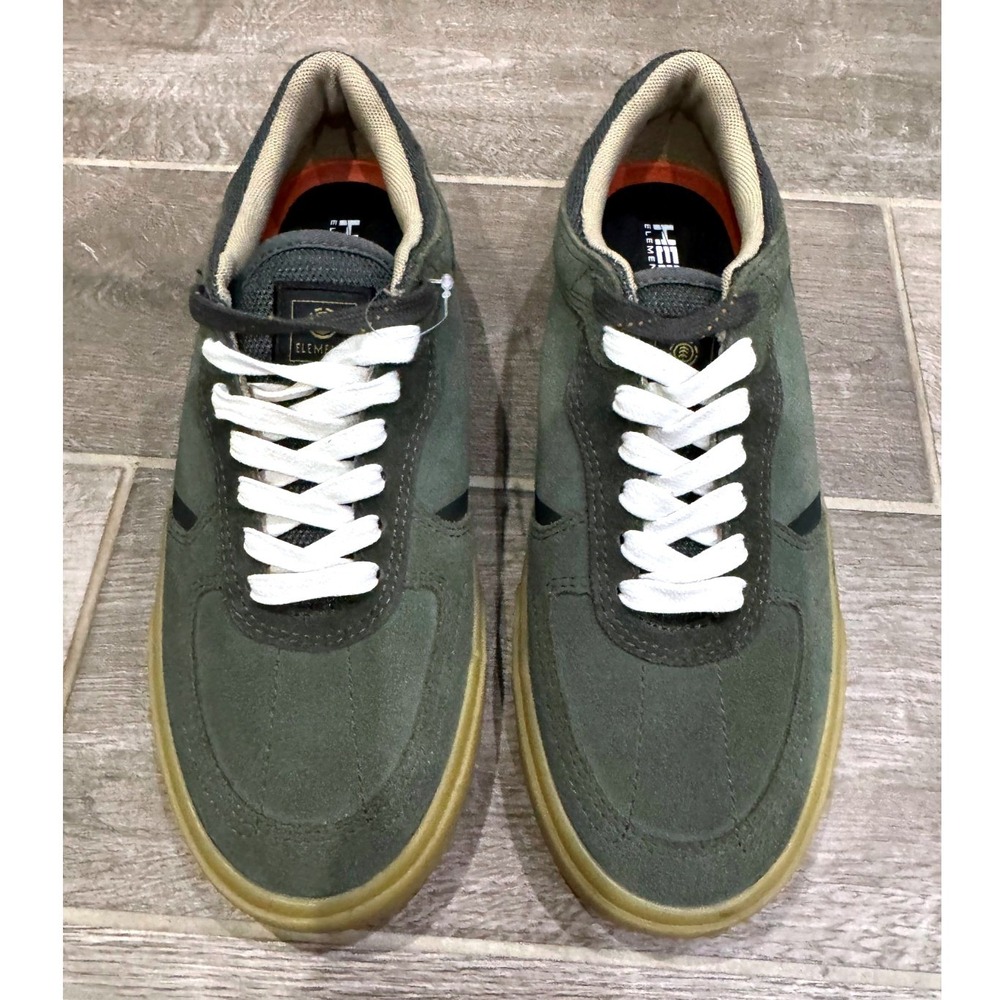 Element Skate Shoes Mens‎ 9 Green Suede Gum Sole Lace Up Sneakers Casual